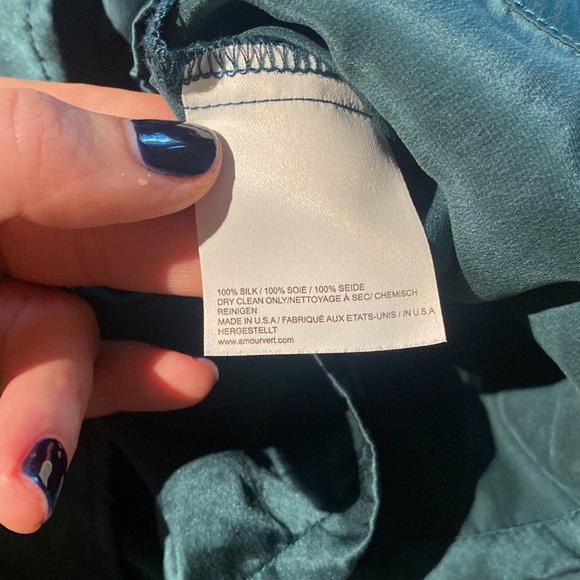 Amour Vert Teal Silk Dress - Picture 8 of 10